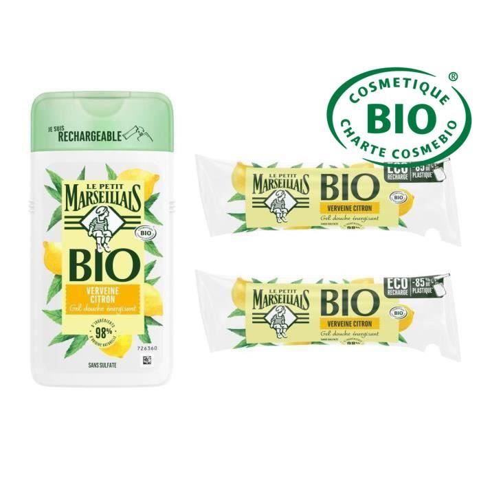 LE PETIT MARSEILLAIS Lot d'énergisant au PH neutre de Verveine Citron - Berlingot Recharge - 750 ml