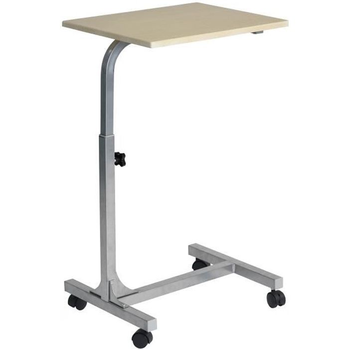 Table de lit - Ajustable en hauteur - Bois clair