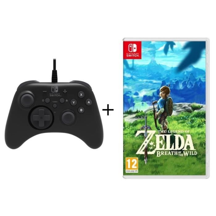 The Legend of Zelda : Breath of the Wild jeu Switch + Manette Pro Hori