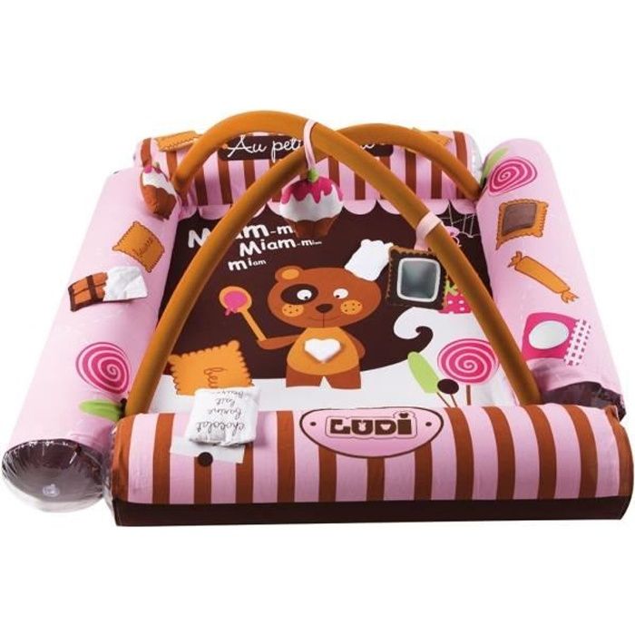 LUDI Aire d'éveil Gourmandises Rose Arche + 30 balles offertes