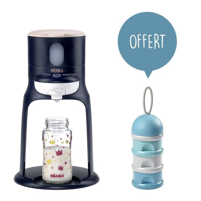 BEABA Bib'Expresso Préparateur de biberons Bleu Nuit + Boite doseuse de lait OFFERTE