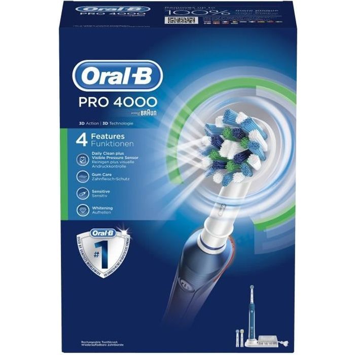 ORAL-B Pro 4000 Brosse à dents électrique recharge