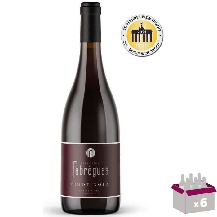 Fabrègues Sélection Pinot Noir2020 Pays d'Oc - Vin rouge de Languedoc-Roussillon x6