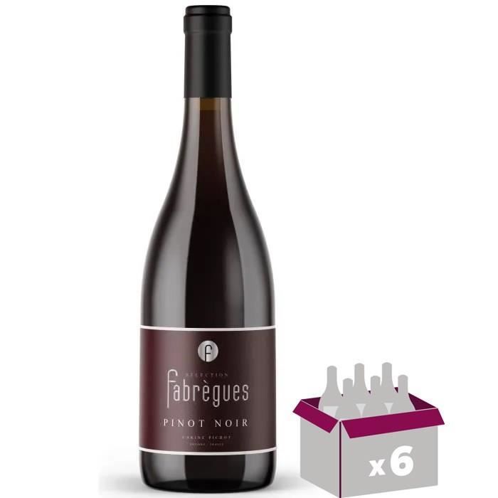 Fabrègues Sélection Pinot Noir2020 Pays d'Oc - Vin rouge de Languedoc-Roussillon x6