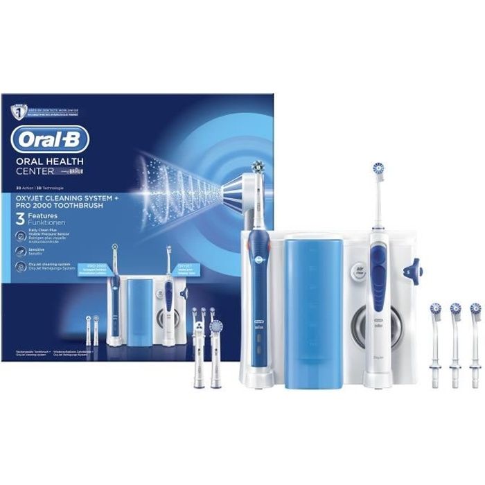Oral-B PRO2000 Brosse à dents électrique et Hydropulseur Oxyjet Combiné Dentaire
