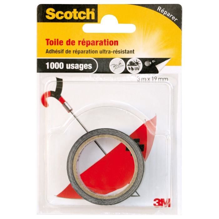 3M SCOTCH Toile adhésive de réparation - 3 m x 19 mm - Noir