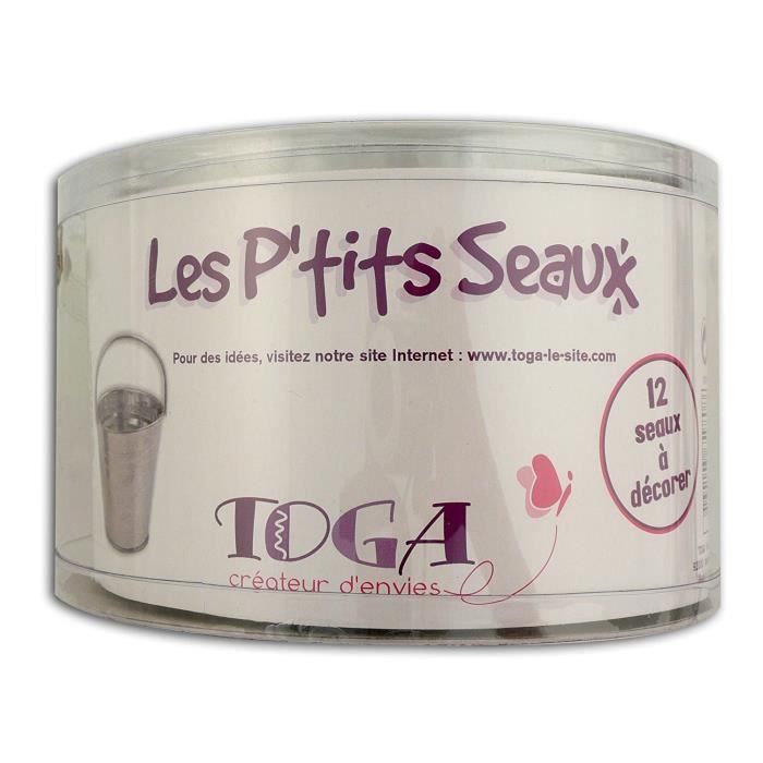 D.I.Y with Toga Lot de 12 mini seaux galvanisés