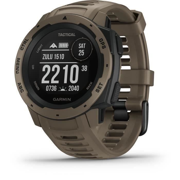 Garmin Instinct Tactical Edition - Montre GPS robuste avec fonctions tactiques - Coyote