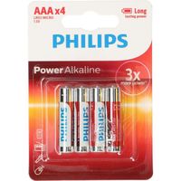 PHILIPS Piles LR03 / AAA Powerlife Alcaline - 1,5 V - Pack de 4