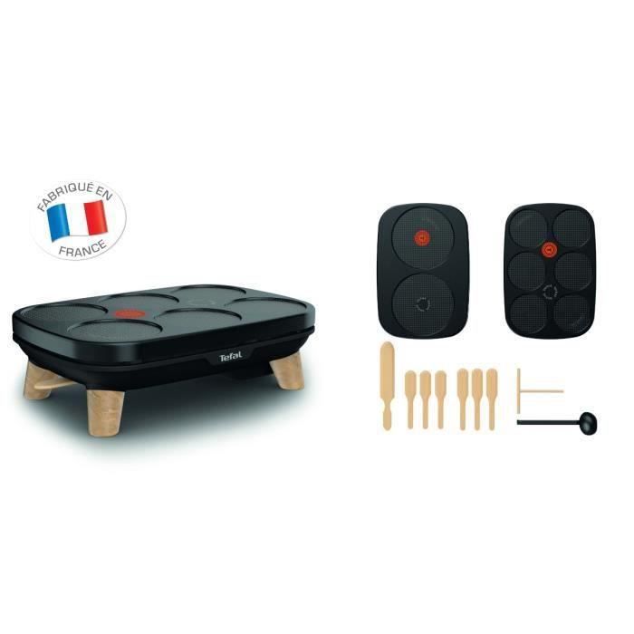 TEFAL PY900D12 Gourmet crêpière Deux plaques amovibles antiadhésives Température règlable Multi usage crêpes, galettes, pancakes