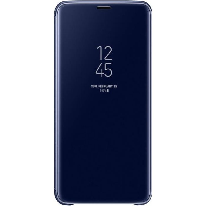 Samsung Clear View Cover Stand S9+ Bleu