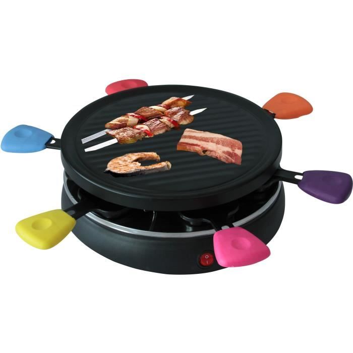 TRIOMPH ETF1617 Raclette Grill – Jusqu’à 6 personnes – 24,8 cm de diamètre – 800W - Noir