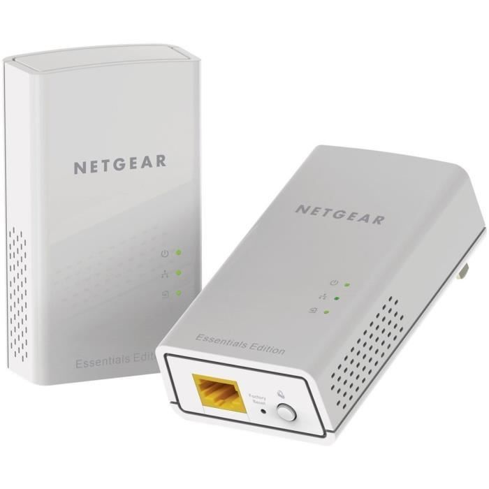NETGEAR Pack de 2 CPL 1000 Mbit/s, 1 port Gigabit- Modèle PL1000-100PES