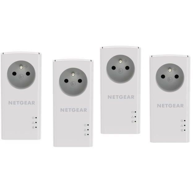 2 Packs de 2 CPL Filaires NETGEAR - 1000 Mbp/s avec Prise Filtrée - 1 Port Ethernet
