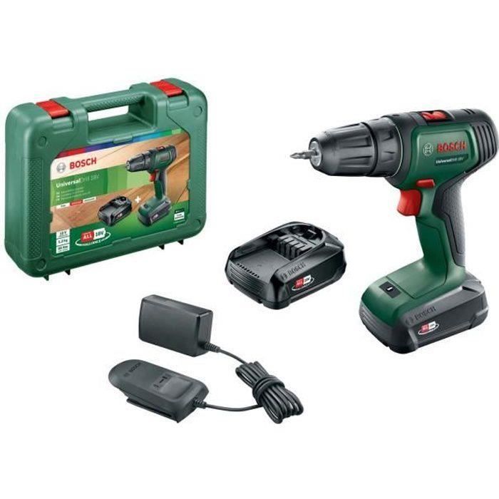 Perceuse-Visseuse Sans-Fil Bosch - Universaldrill 18 (Livrée Avec 2 Batteries 18V-1,5Ah + Chargeur + Coffret De Transport)
