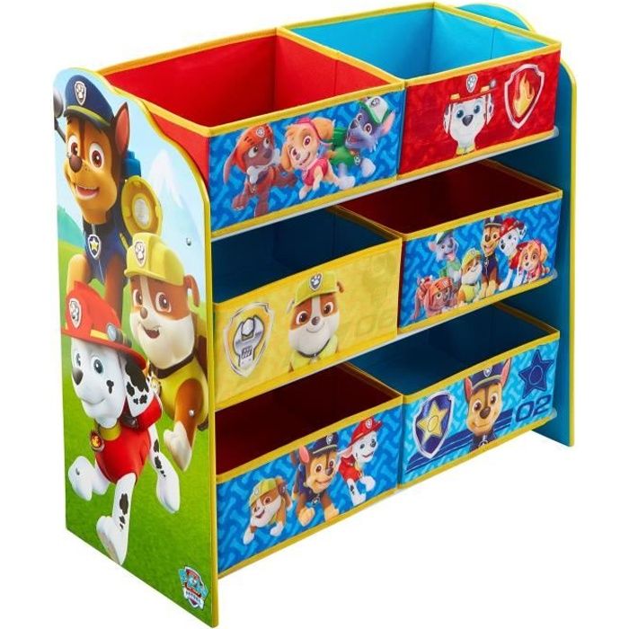 La Pat' Patrouille - Meuble de rangement pour chambre d’enfant avec 6 bacs