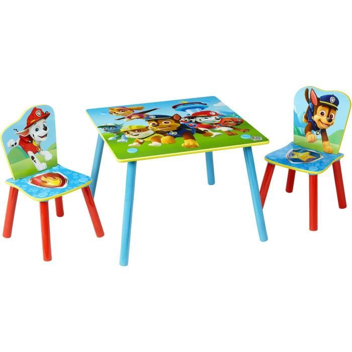 PAT PATROUILLE Ensemble Table Et 2 Chaises Pour Enfant