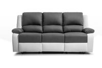 Canapé de relaxation électrique 3 places - noir et gris