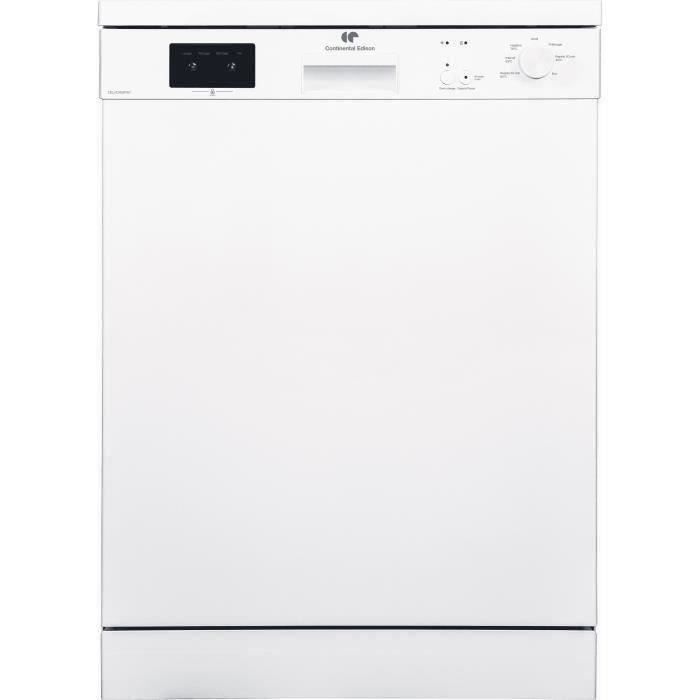 Lave-vaisselle pose libre CONTINENTAL EDISON CELV13453PW1 - 13 couverts - Largeur 59,8 cm - 45 dB - Blanc