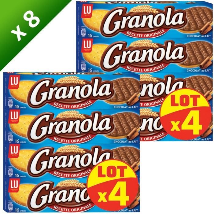LU Granola Chocolat Lait 4x200g (x2)