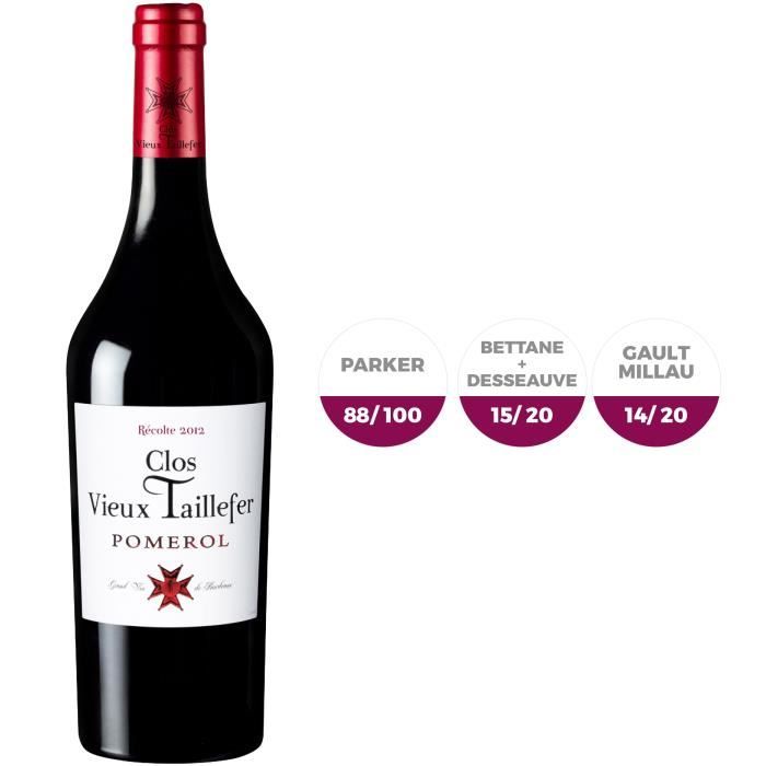 Clos Vieux Taillefer 2012 Pomerol - Vin rouge de Bordeaux