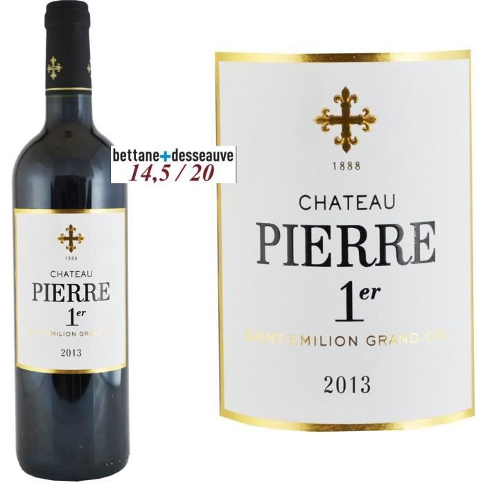 Château Pierre 1er 2013 - AOC Saint Emilion Grand Cru - Vin rouge de Bordeaux - 1 bouteille 0.75cl