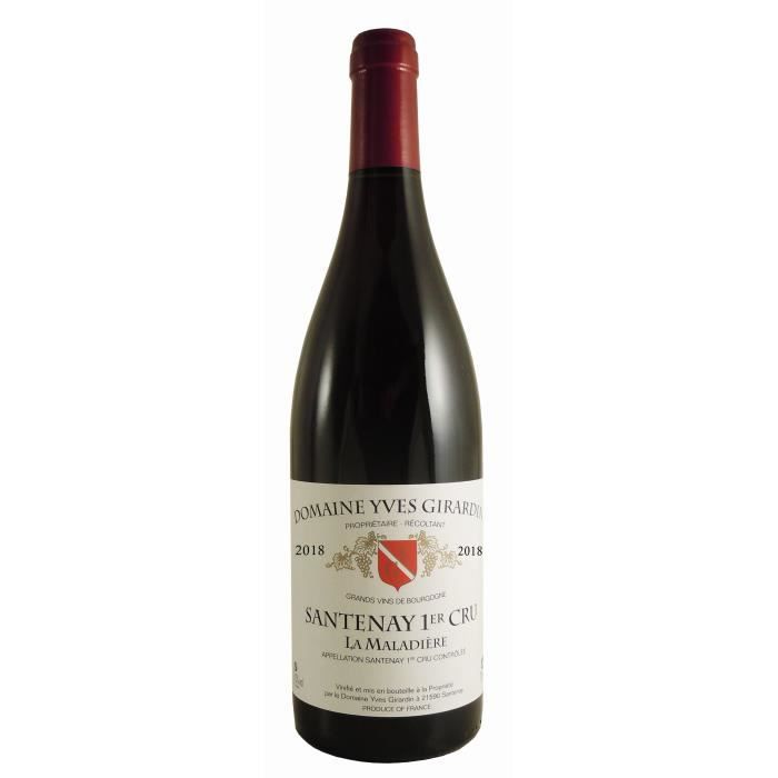 Domaine Yves Girardin 2018 Santenay 1er cru Maladière - Vin rouge de Bourgogne