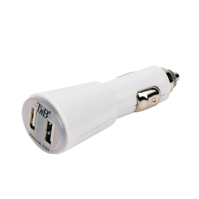 TNB Chargeur allume-cigare double USB 2A - Blanc