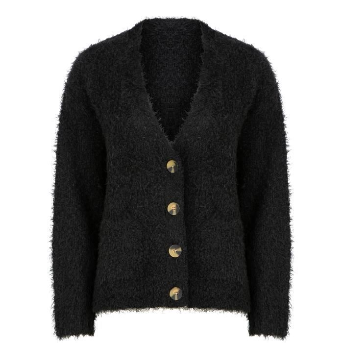 AMARA REYA Gilet à Boutons Noir Femme