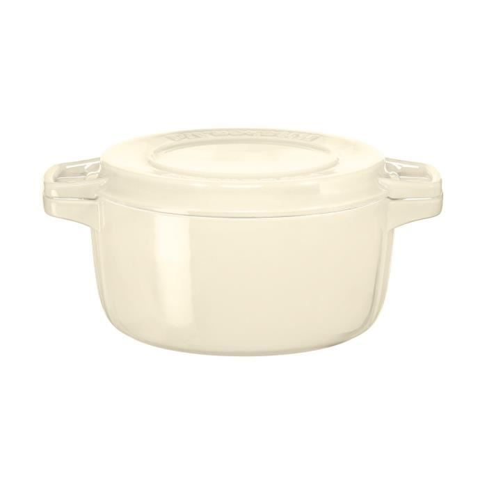KITCHENAID KCPI60CRAC - Cocotte ronde en fonte - Ø 28 cm - Crème - Tous feux dont induction