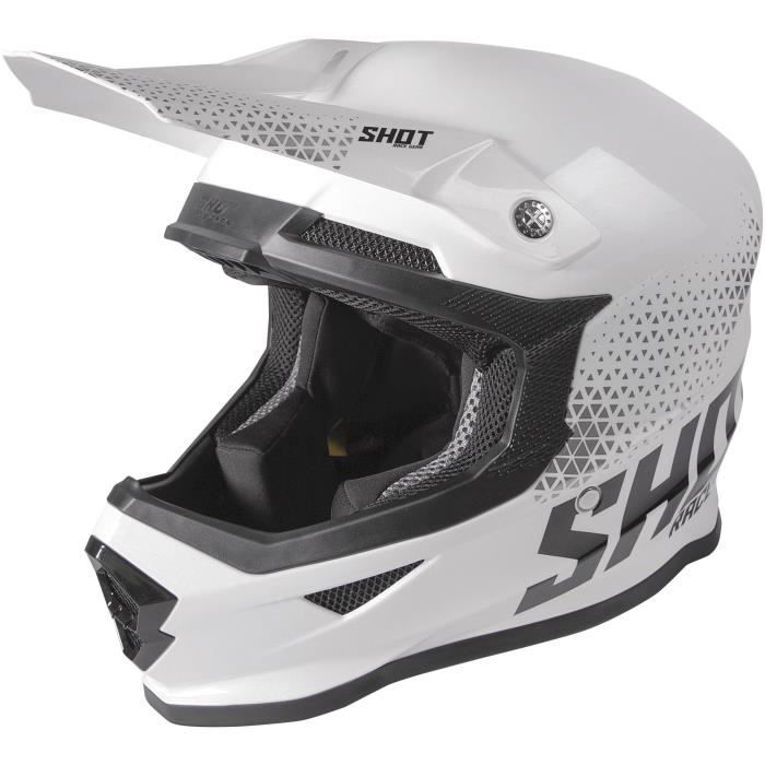 SHOT Casque cross Furious Raw - Blanc et noir