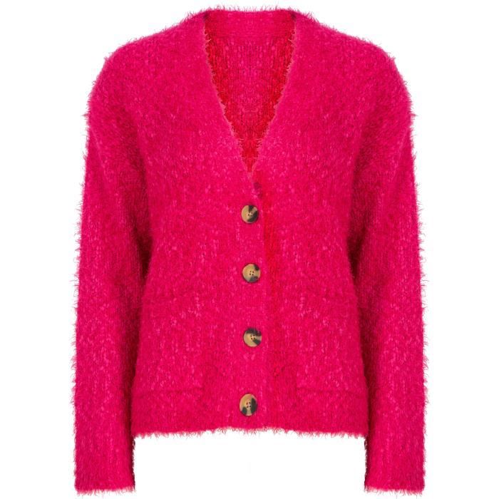 AMARA REYA Gilet à Boutons Rose Femme