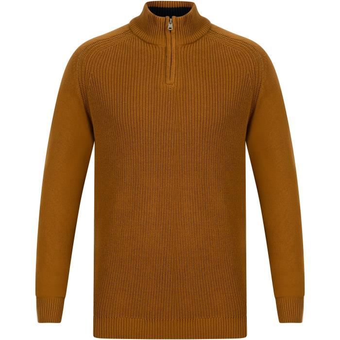 KENSINGTON EASTSIDE Pull Col Montant Zippé Marron Homme