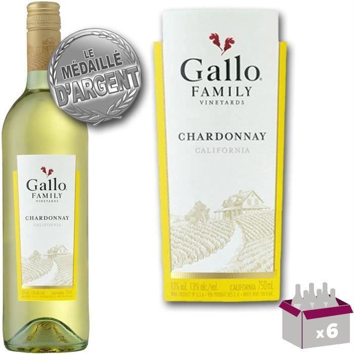 Gallo Family Chardonnay Californie vin blanc x1 x6