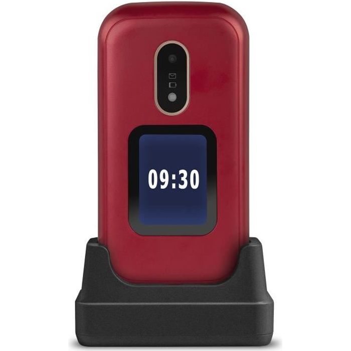 Doro 6060 LS Red Téléphone portable SENIOR - Touche SOS - Gros caractères