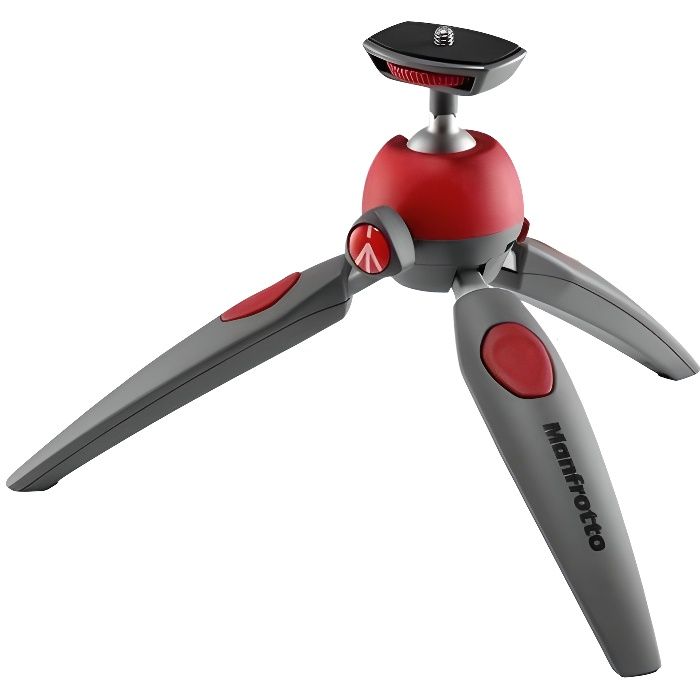 MANFROTTO MTPIXIEVO-RD Mini trépied - Jambes réglables - Mode macro - Rotule avec mode portrait - Charge admissible 1 kg - Noir