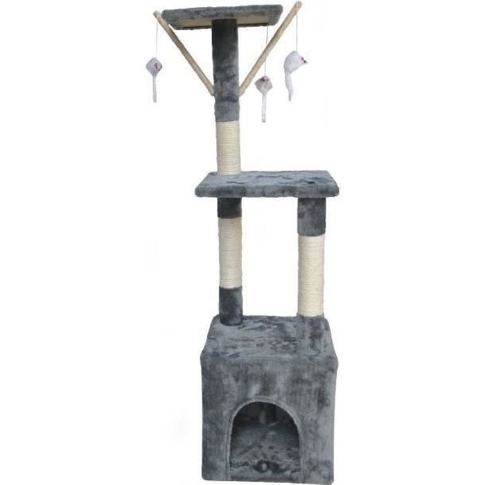 POILS & PLUMES Arbre à chat O'Malley - 30 x 30 x 110 cm - Gris