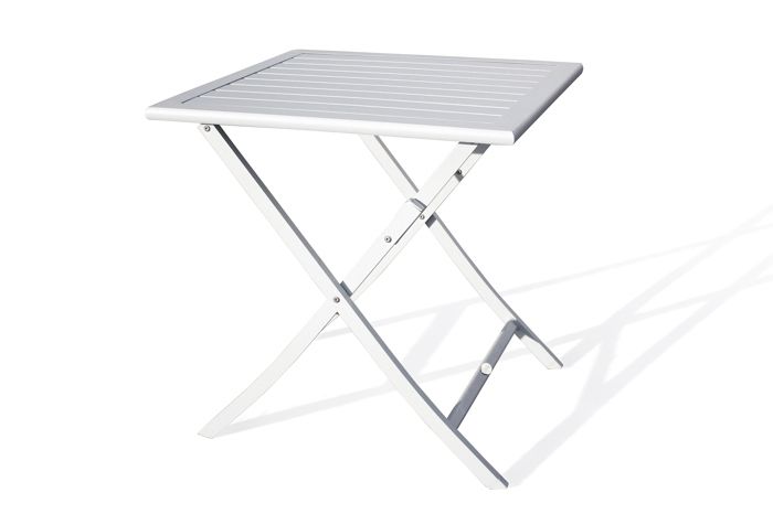 Guéridon de jardin pliant MARIUS (70x70 cm) en aluminium - GRIS