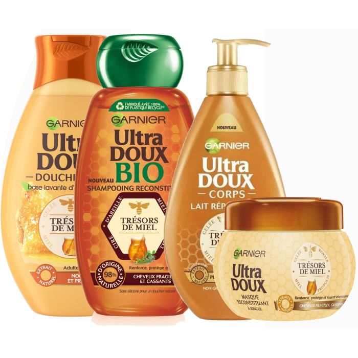ULTRA DOUX Ma routine réparatrice complète trèsors de miel avec shampoing bio