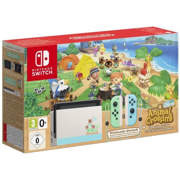 Console Nintendo Switch Animal Crossing (Code de téléchargement du jeu inclus)