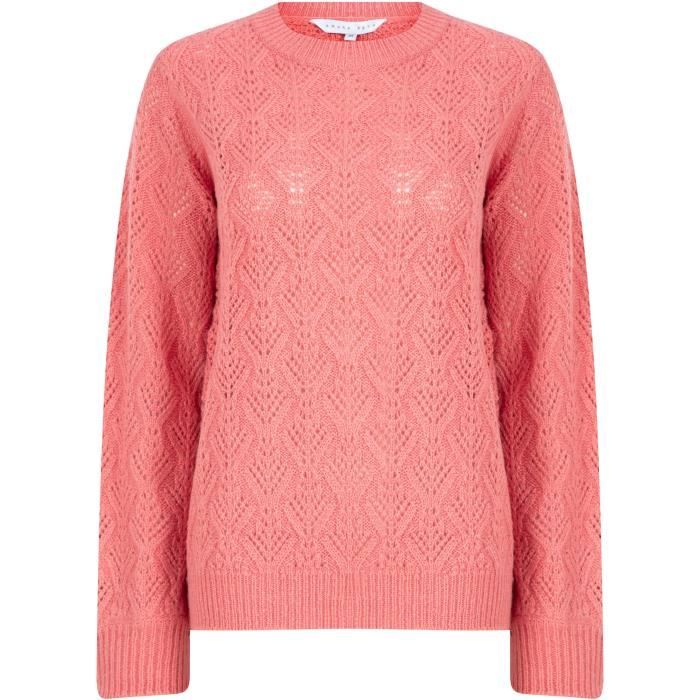 AMARA REYA Pull Maille Ajouré Rose Femme