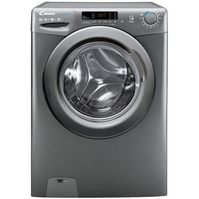 Lave-linge hublot CANDY CS 1292DRRE/1-S - Induction - 9 kg - 1200 trs/min - Connecté - Anthracite - Programmes rapides