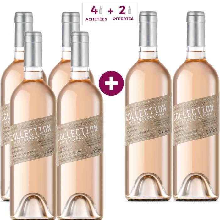 4 achetées = 2 offertes Fabrègues Collection Hérault - Vin rosé du Languedoc Roussillon