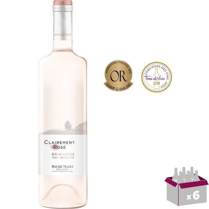 Clairement Rosé de Roche Mazet 2019 Pays d’Oc - Vin rosé de Languedoc x6