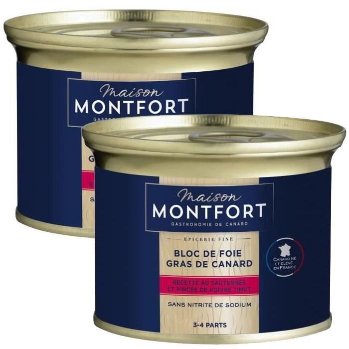 MAISON MONTFORT Foie gras de canard recette au sauternes et pincée de poivre Timut 135g X2