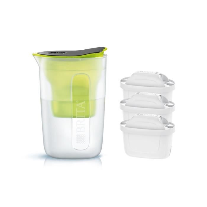 Pack BRITA Carafe filtrante FUN Vert + 3 Cartouches de rechange
