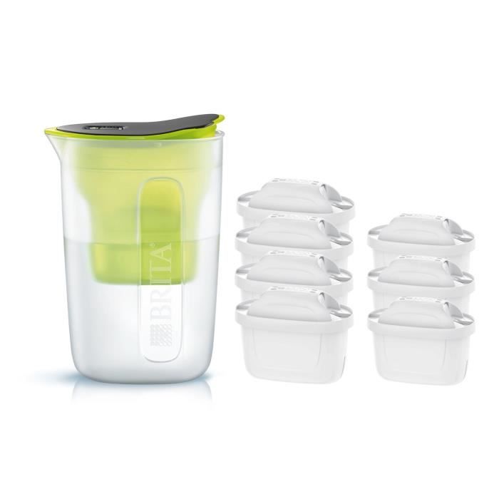 Pack BRITA Carafe filtrante FUN Vert + 7 Cartouches de rechange