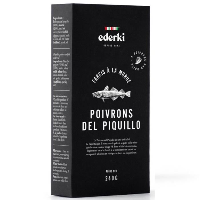 EDERKI Poivrons del piquillo farcis à la morue - 240 g
