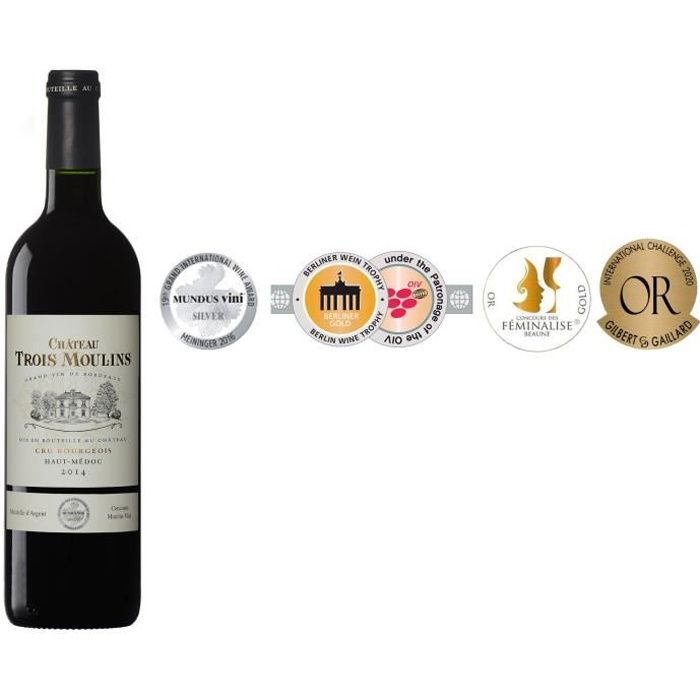 Château Trois Moulins 2014 Haut-Médoc Cru Bourgeois - Vin rouge de Bordeaux