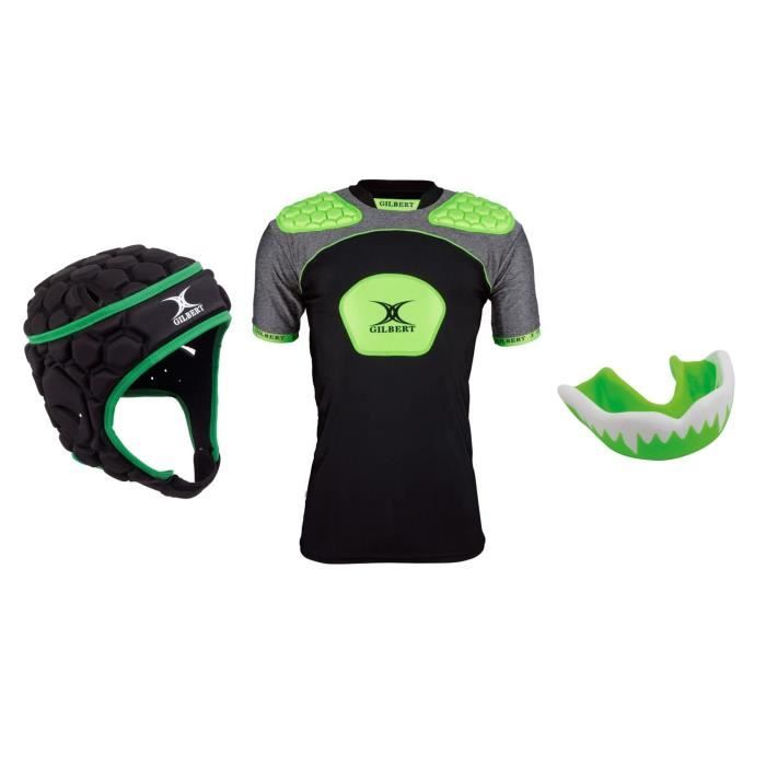 GILBERT Pack protection rugby adulte XL - Casque + épaulière et protège dent offert